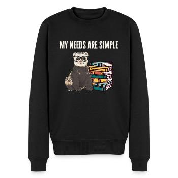 Furet, propriétaire de furet - Pull Premium bio Homme - noir - Devant - Nico (187cm)