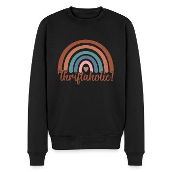 Thrift Shopper Thriftaholic Thrift Store - Männer Premium Bio Pullover - Schwarz - Vorne - Nico (187cm)