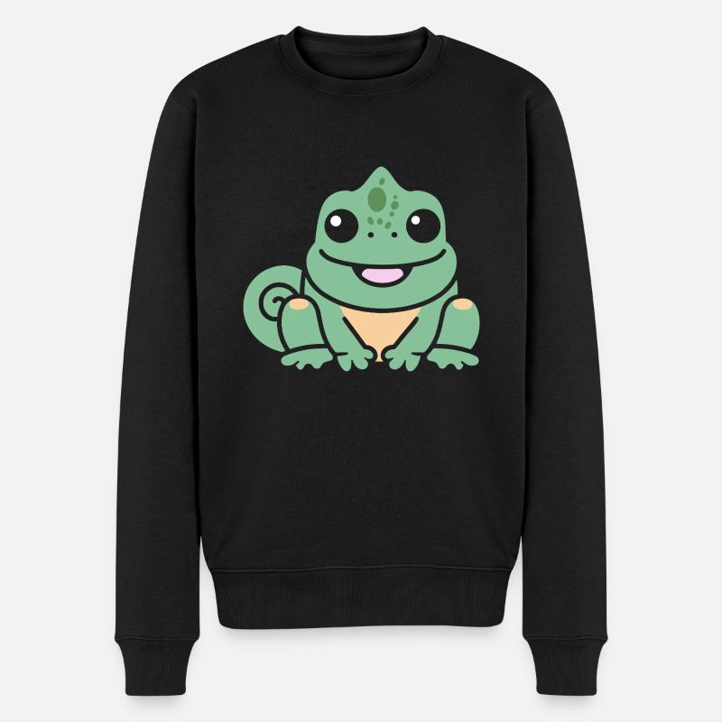 Chamäleon - Männer Premium Bio Pullover - Schwarz