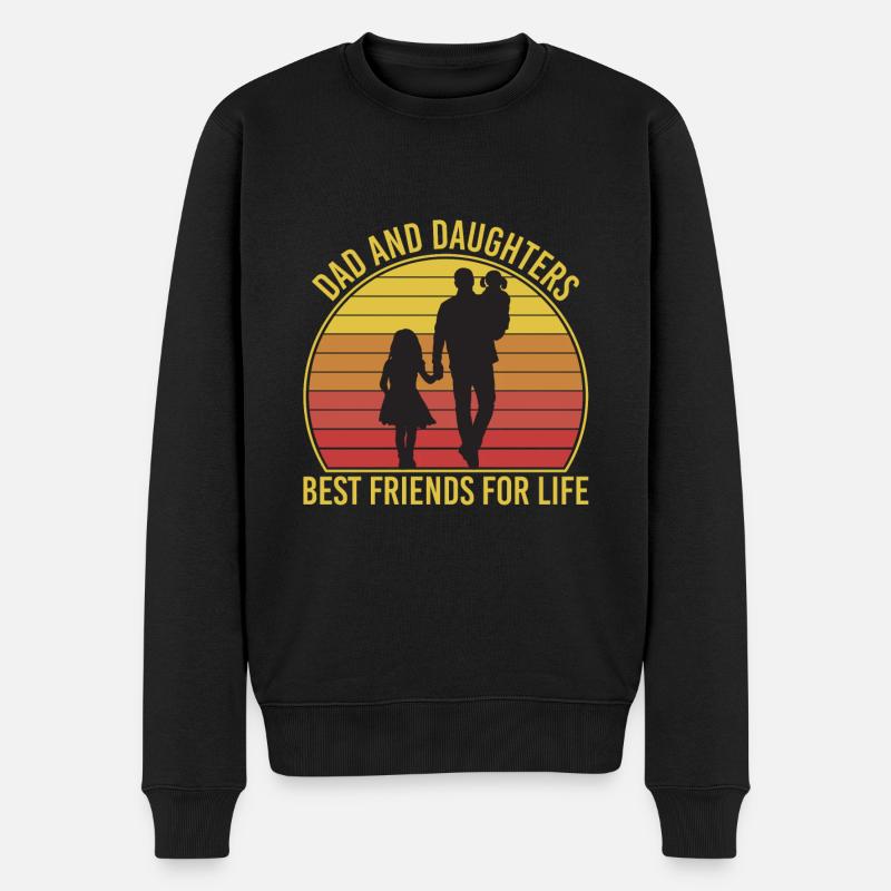 Dad and Daughters Best Friends For Life - Männer Premium Bio Pullover - Schwarz
