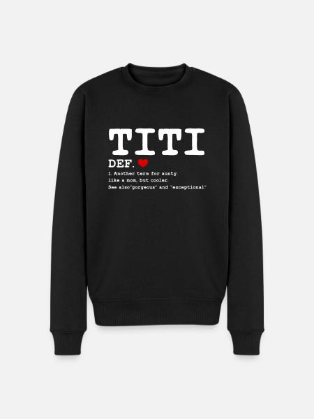 Titi voor tante als een moeder maar koeler - Mannen Premium Bio sweater - zwart