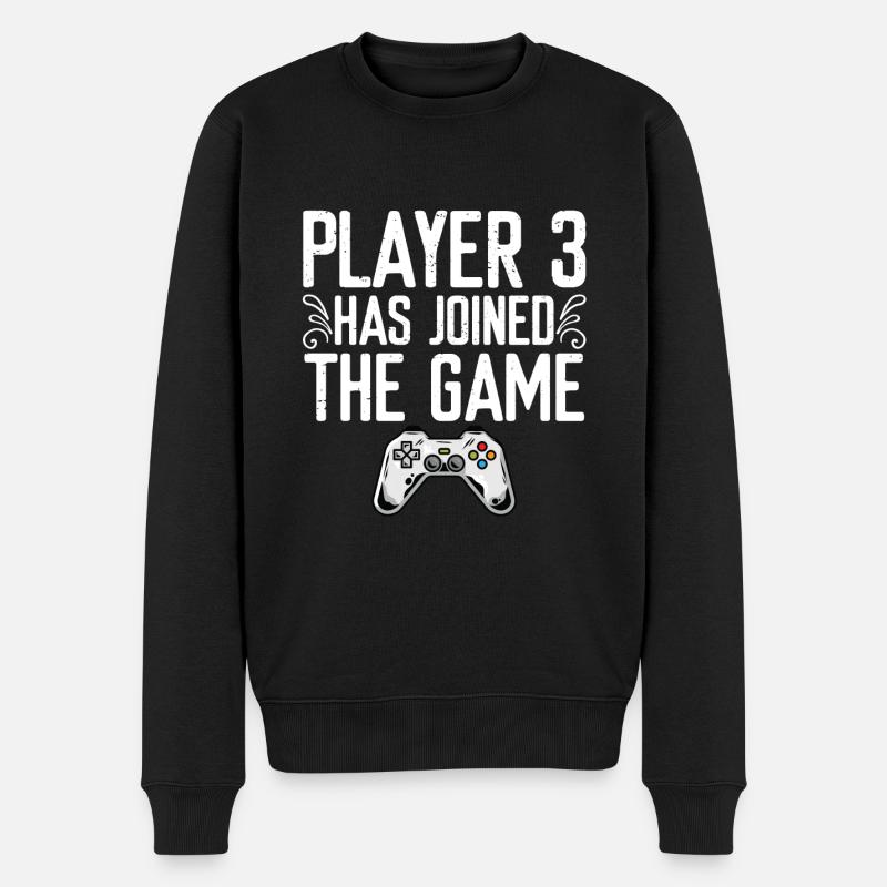 Player 3 Has Joined The Game Bodysuit - Männer Premium Bio Pullover - Schwarz