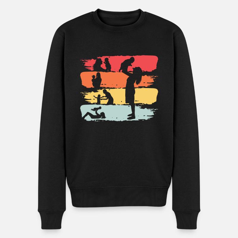Mama Retro - Pull Premium bio Homme - noir