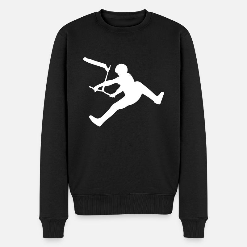 Stuntscooter Scooter Tretroller - Männer Premium Bio Pullover - Schwarz