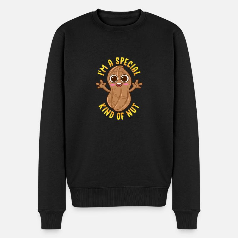 Sarkastische Erdnuss besondere Art von Nuss Sarkasmus Geschenk - Männer Premium Bio Pullover - Schwarz