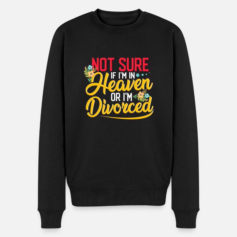 Sarkastisch nicht sicher, ob im Himmel oder geschieden - Männer Premium Bio Pullover - Schwarz