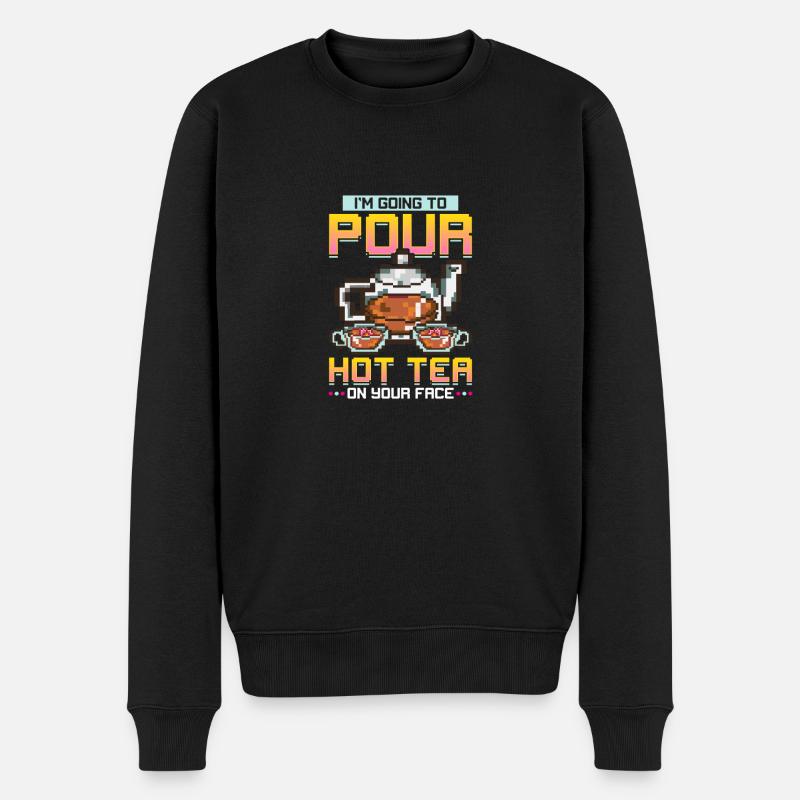 Kosmetikerin Geschenk gießen heißen Tee auf Ihre Gesichtshaut - Männer Premium Bio Pullover - Schwarz