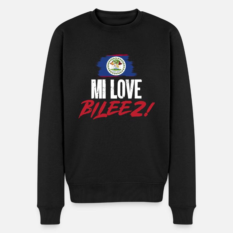 Belize Flagge Belizer - Männer Premium Bio Pullover - Schwarz