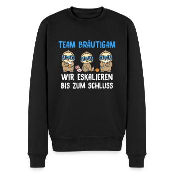 Team Bräutigam Wir Eskalieren Bis Zum Schluss - Männer Premium Bio Pullover - Schwarz - Vorne - Nico (187cm)