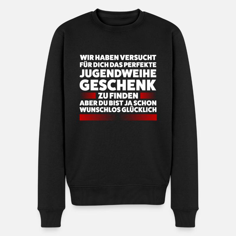 Jugendweihe Jugend Jugendfeier Geschenk - Männer Premium Bio Pullover - Schwarz