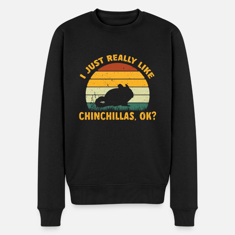 Chinchilla - Männer Premium Bio Pullover - Schwarz