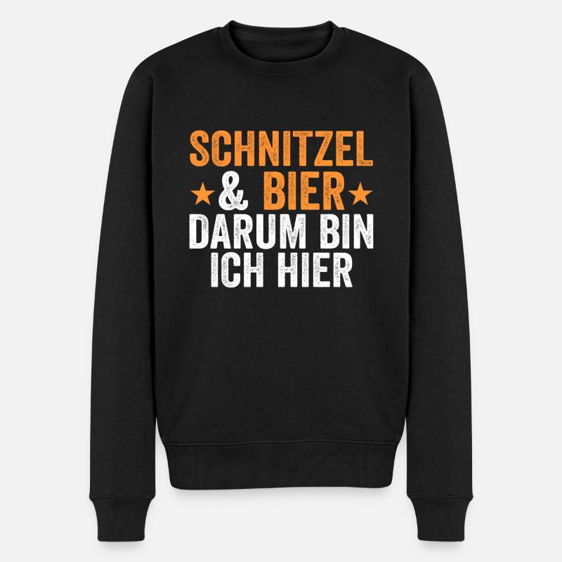 Schnitzel & Bier Wiener Fleischesser Geschenk - Männer Premium Bio Pullover - Schwarz