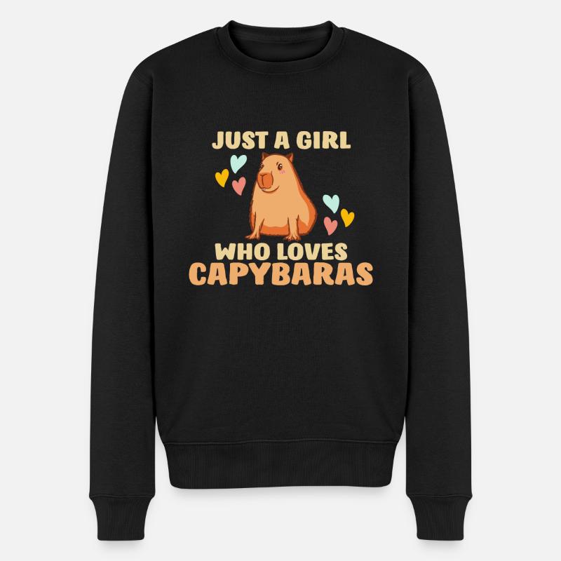 Capybara Wasserschwein Nagetier - Männer Premium Bio Pullover - Schwarz