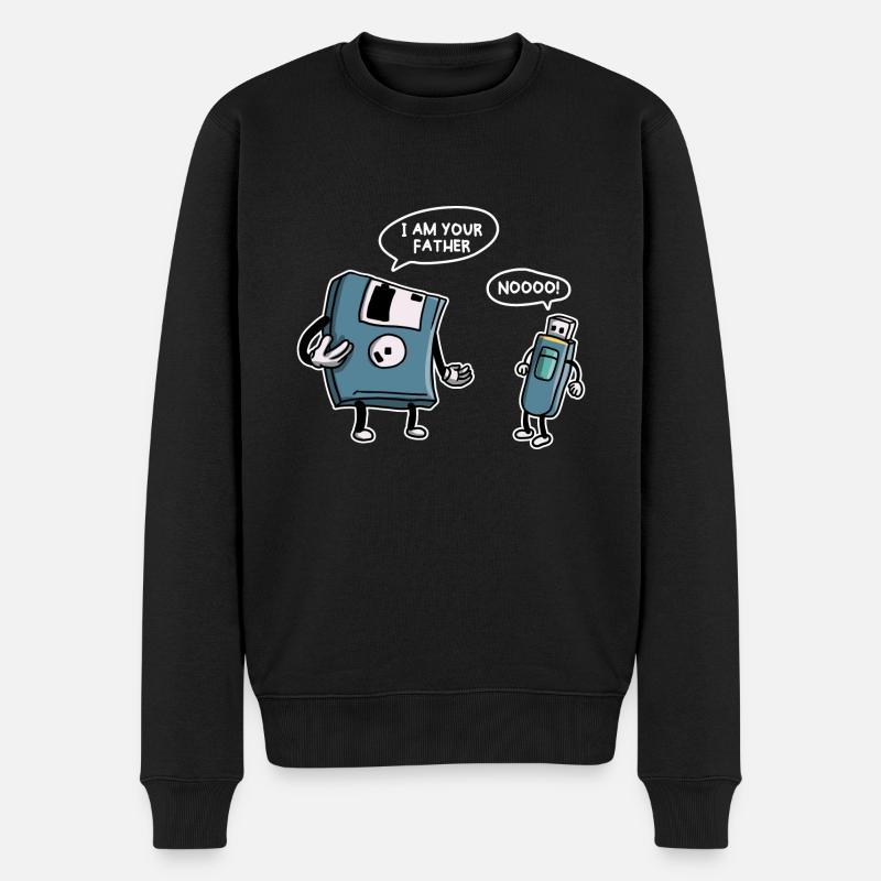 USB-Diskette Lustige Informationstechnologie - Männer Premium Bio Pullover - Schwarz
