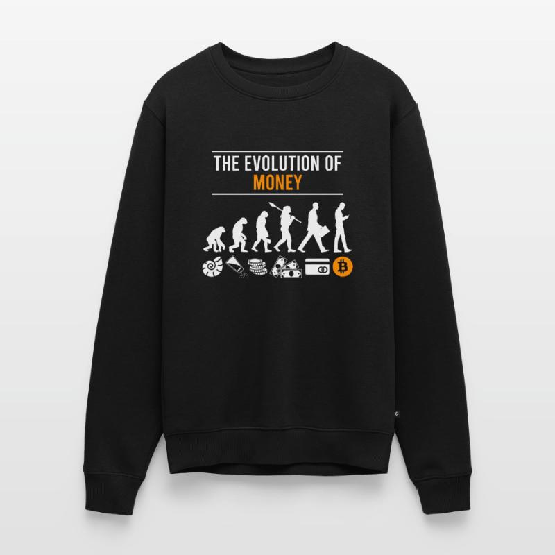 Crypto BTC Bitcoin L’évolution de l’argent Pull Premium bio Homme