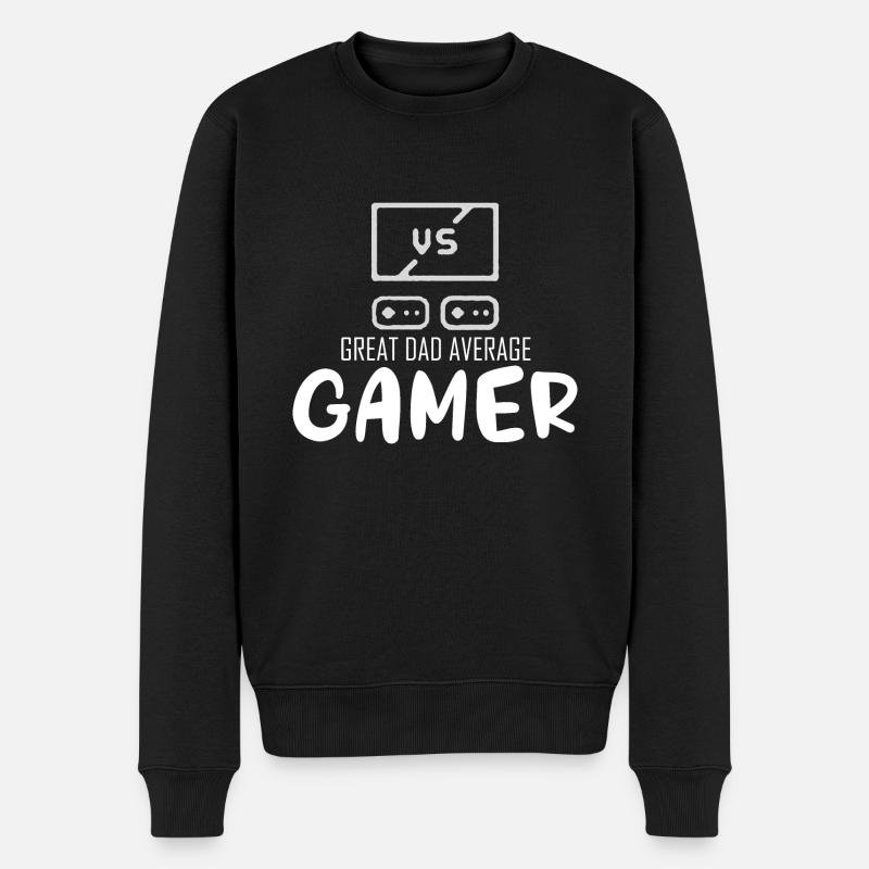 Großer Vater Durchschnittlicher Spieler Passendes - Männer Premium Bio Pullover - Schwarz