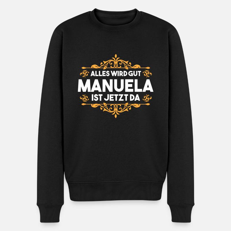 Manuela - Männer Premium Bio Pullover - Schwarz
