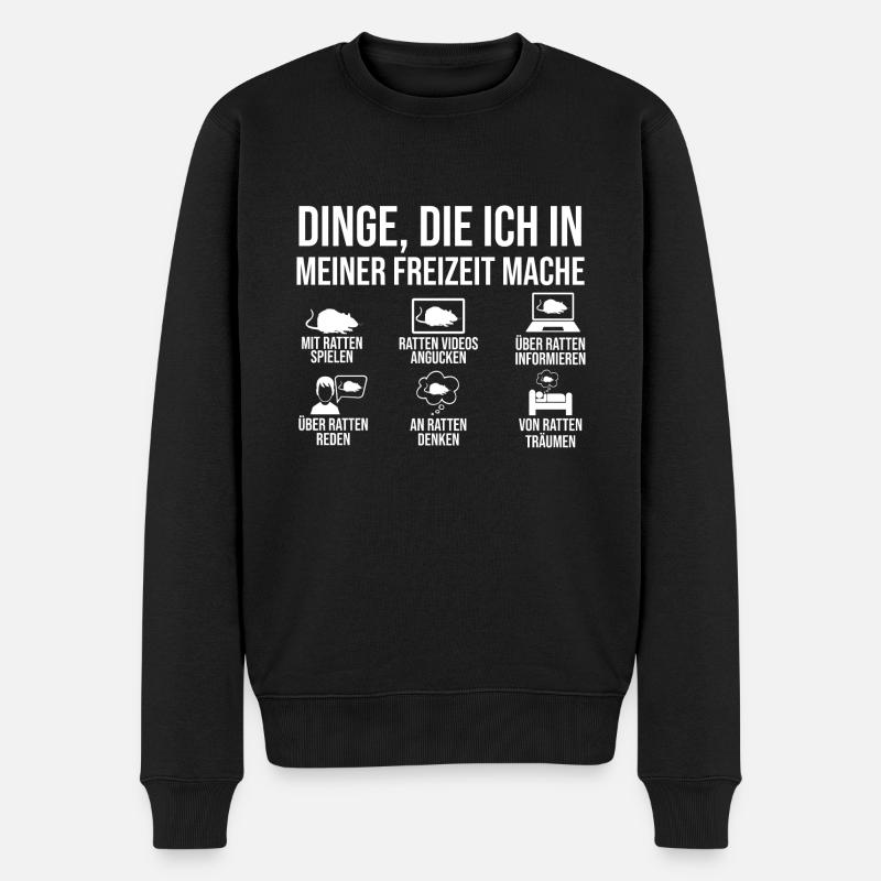 Nagetier Ratte Ratten - Männer Premium Bio Pullover - Schwarz