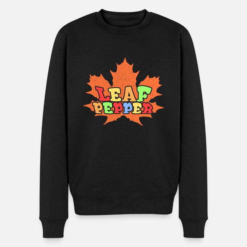 Blattpfeffer - Männer Premium Bio Pullover - Schwarz