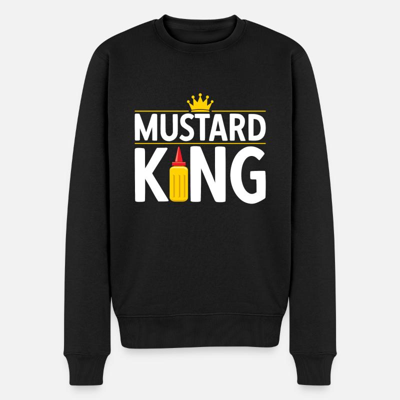 Senf Mustard - Männer Premium Bio Pullover - Schwarz
