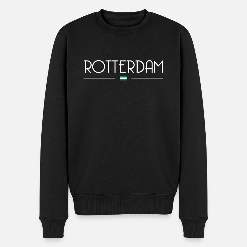 Rotterdam - Männer Premium Bio Pullover - Schwarz