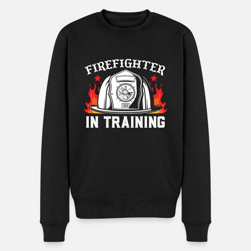 Feuerwehrmann In Ausbildung - Männer Premium Bio Pullover - Schwarz
