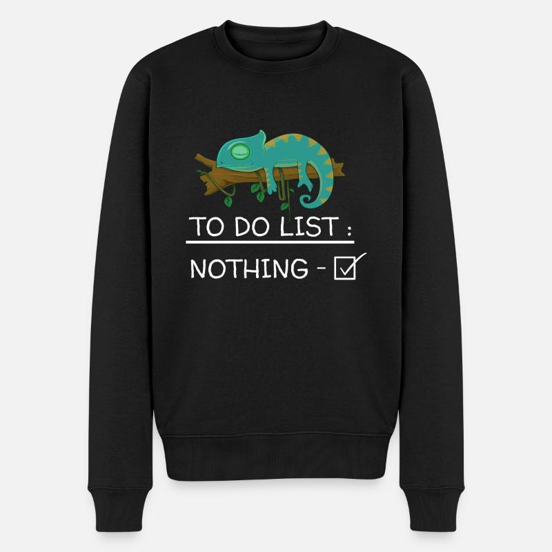 Chamäleon - To-Do-Liste - Männer Premium Bio Pullover - Schwarz