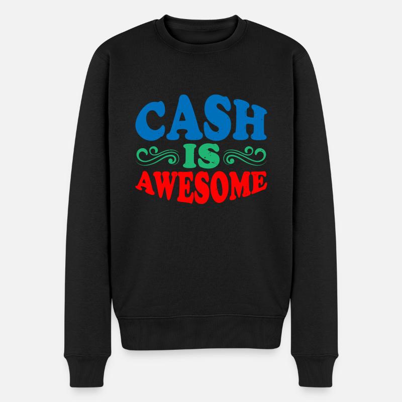 Cash Is Awesome 9 - Männer Premium Bio Pullover - Schwarz