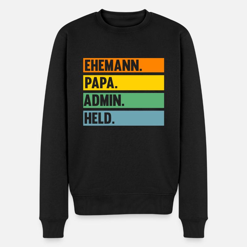 Informatiker Papa Vater Admin Administrator - Männer Premium Bio Pullover - Schwarz