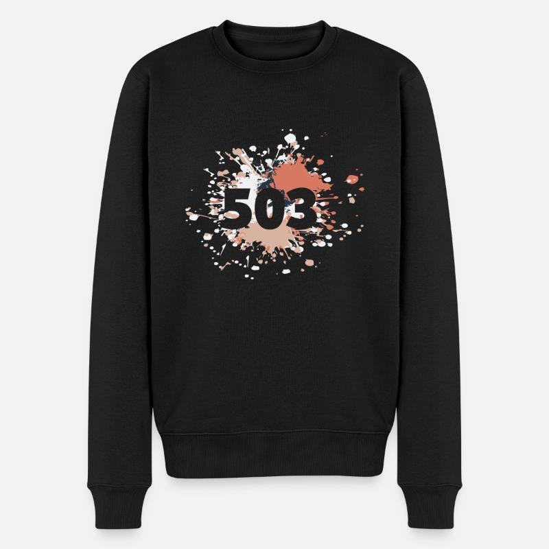 Status Mood 503 Service Unavailable Color Splash - Männer Premium Bio Pullover - Schwarz