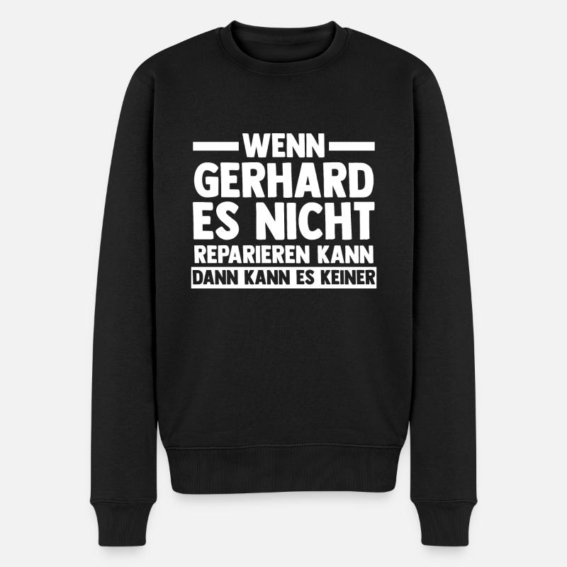 Gerhard - Männer Premium Bio Pullover - Schwarz
