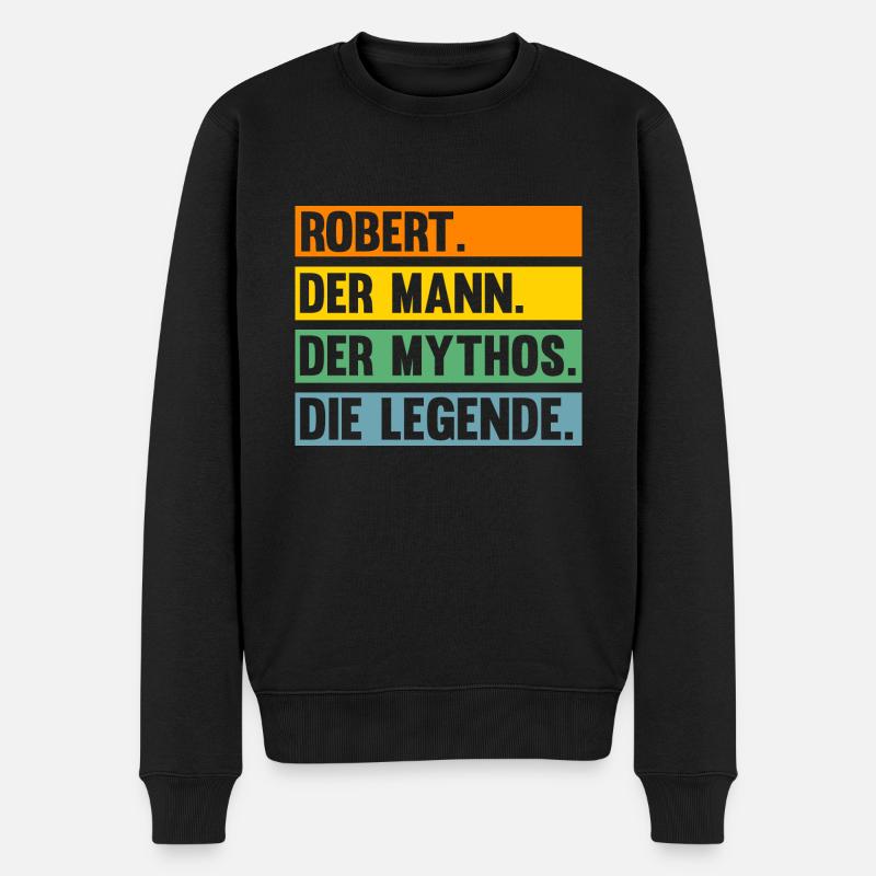 Robert - Männer Premium Bio Pullover - Schwarz