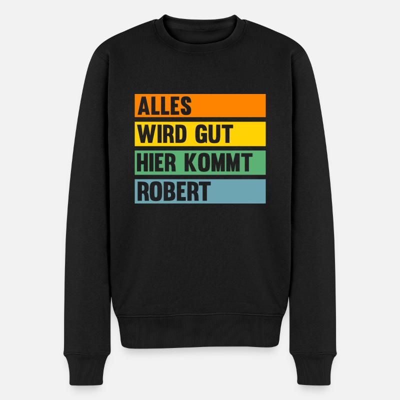 Robert - Männer Premium Bio Pullover - Schwarz