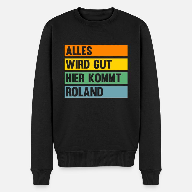 Roland - Männer Premium Bio Pullover - Schwarz