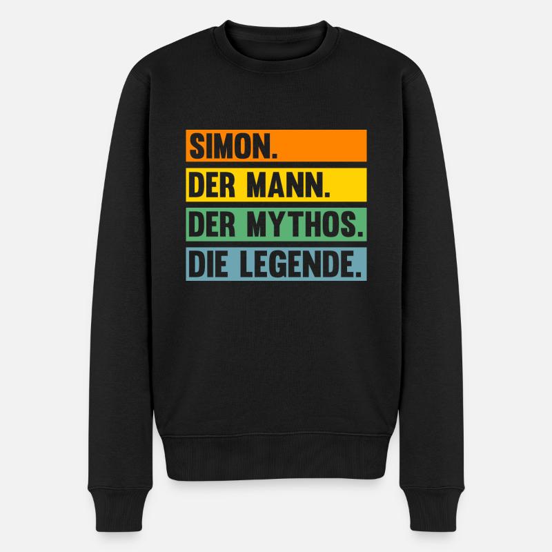 Simon - Männer Premium Bio Pullover - Schwarz