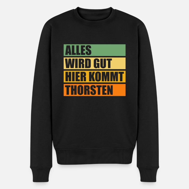 Thorsten - Männer Premium Bio Pullover - Schwarz