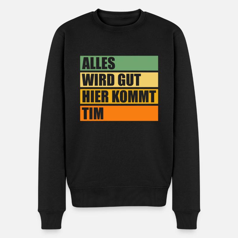 Tim - Männer Premium Bio Pullover - Schwarz