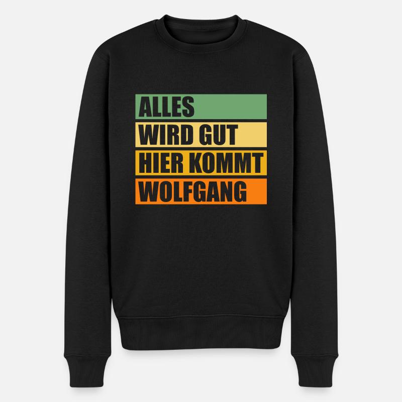 Wolfgang - Männer Premium Bio Pullover - Schwarz