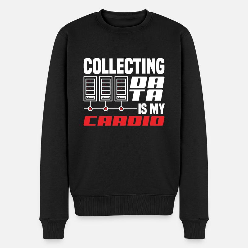 Collecting Data Is My Cardio Data Scientist - Männer Premium Bio Pullover - Schwarz