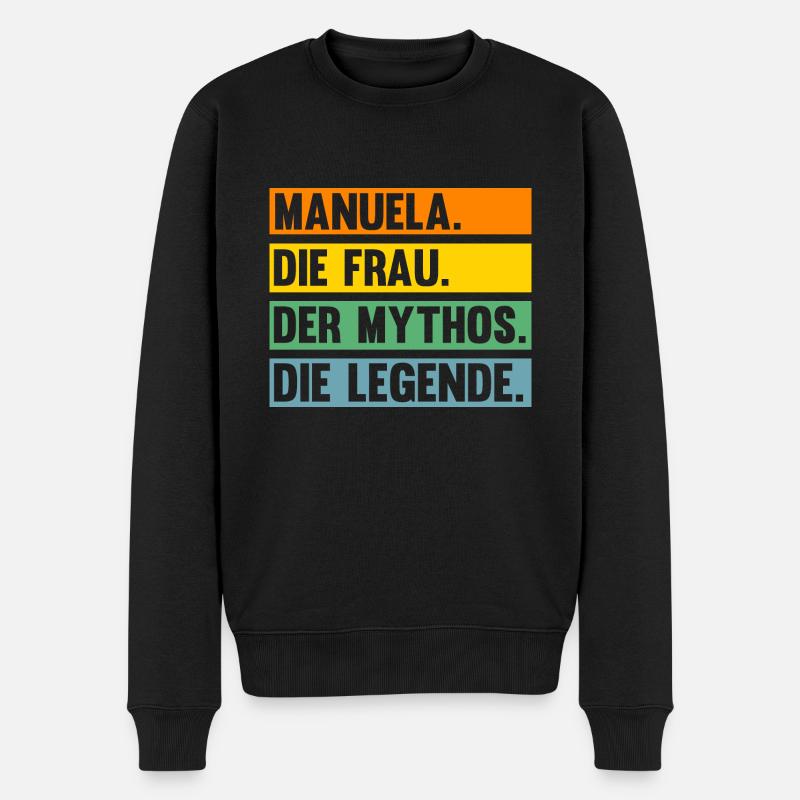 Manuela - Männer Premium Bio Pullover - Schwarz
