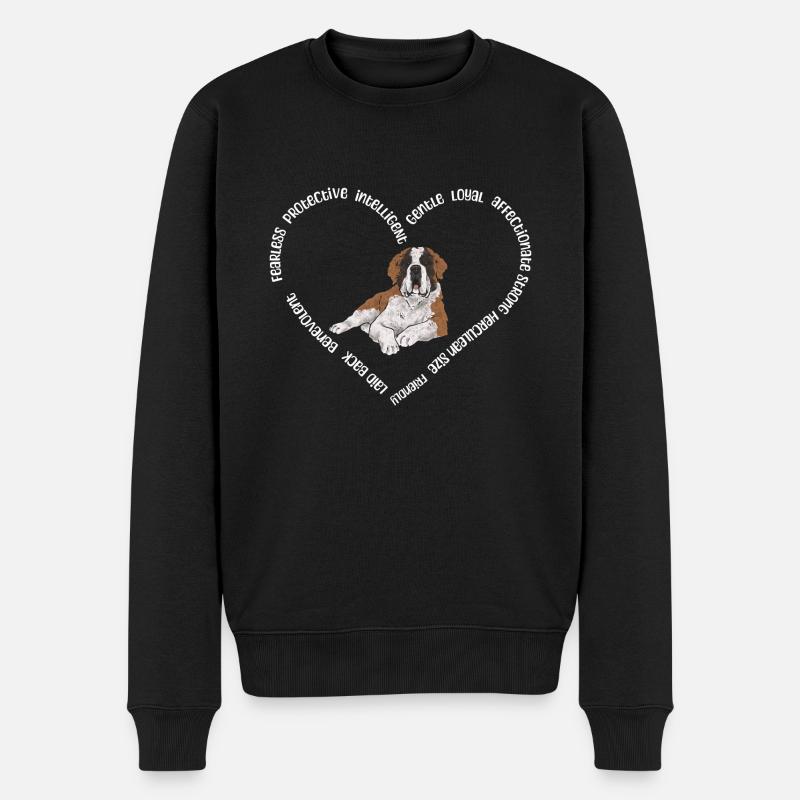 Saint-Bernard Chien Saint-Bernard - Pull Premium bio Homme - noir