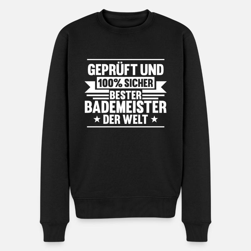 Rettungsschwimmer Bademeister - Männer Premium Bio Pullover - Schwarz