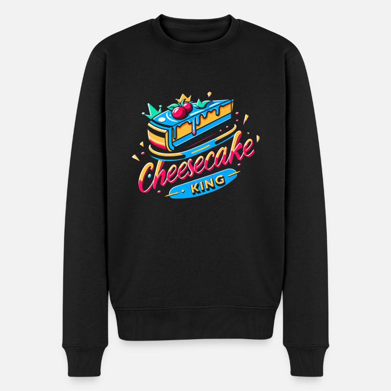 Cheesecake King 9 - Männer Premium Bio Pullover - Schwarz