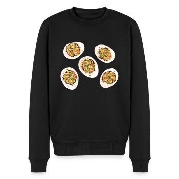 Gefüllte Eier Deviled Eggs - Männer Premium Bio Pullover - Schwarz - Vorne - Nico (187cm)