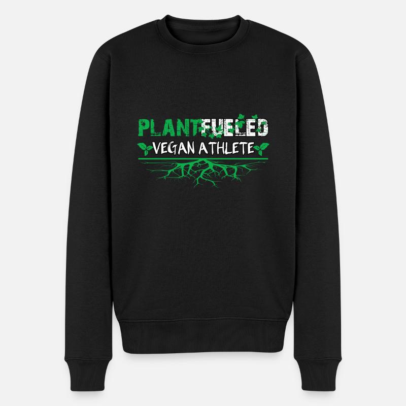 Plant Fueled Athlete Motiv Veganer - Männer Premium Bio Pullover - Schwarz