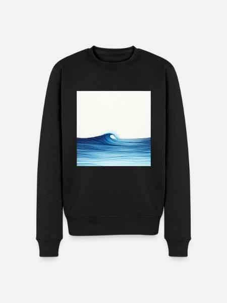 Ocean Wave - Men's Premium Organic Jumper - black