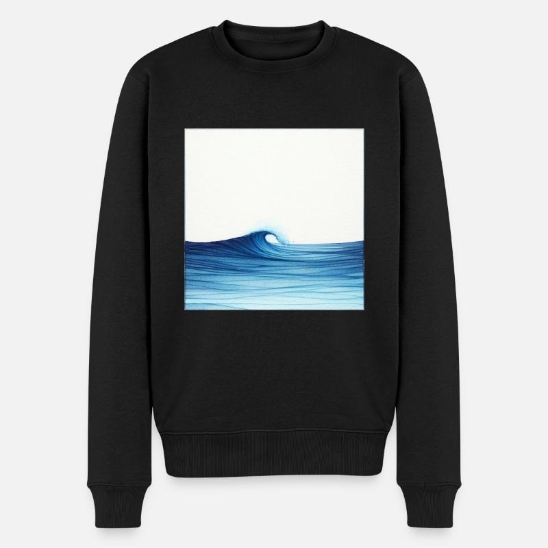 Vague de l’océan - Pull Premium bio Homme - noir