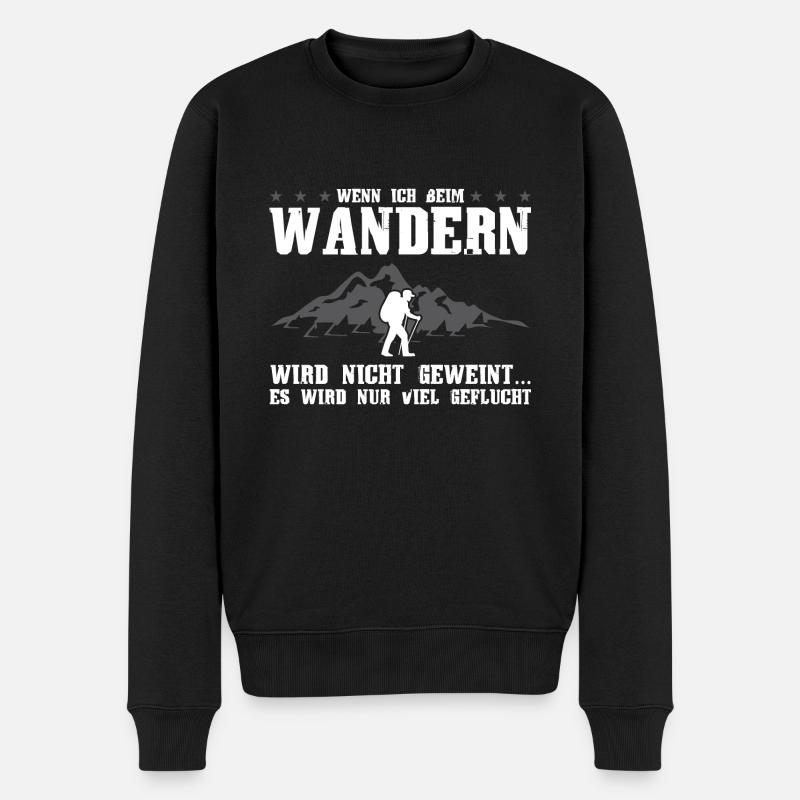 Wandern Berge Bergsteigen Geschenk - Männer Premium Bio Pullover - Schwarz