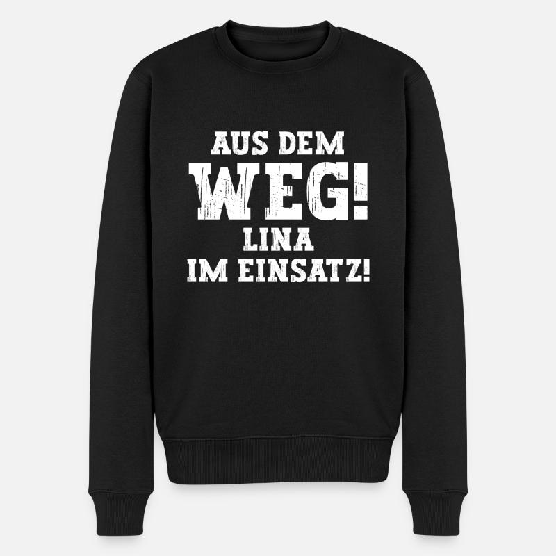 Lina Lustiger Spruch Vorname Name Lina - Männer Premium Bio Pullover - Schwarz