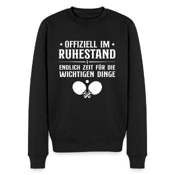 Ruhestand Pension Tischtennis Rentner Geschenkidee - Männer Premium Bio Pullover - Schwarz - Vorne - Nico (187cm)